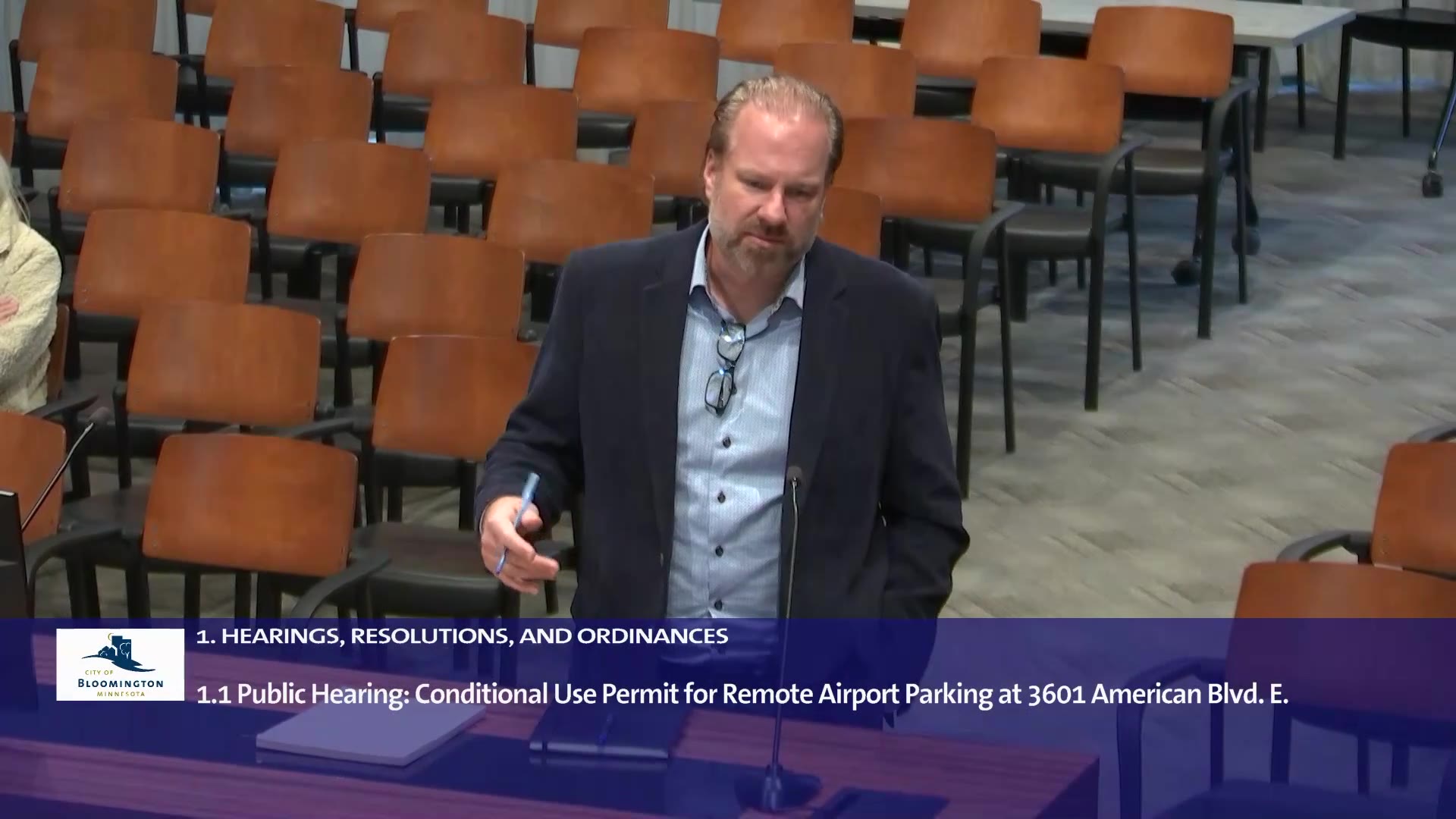 The applicant presents its plans to the Planning Commission