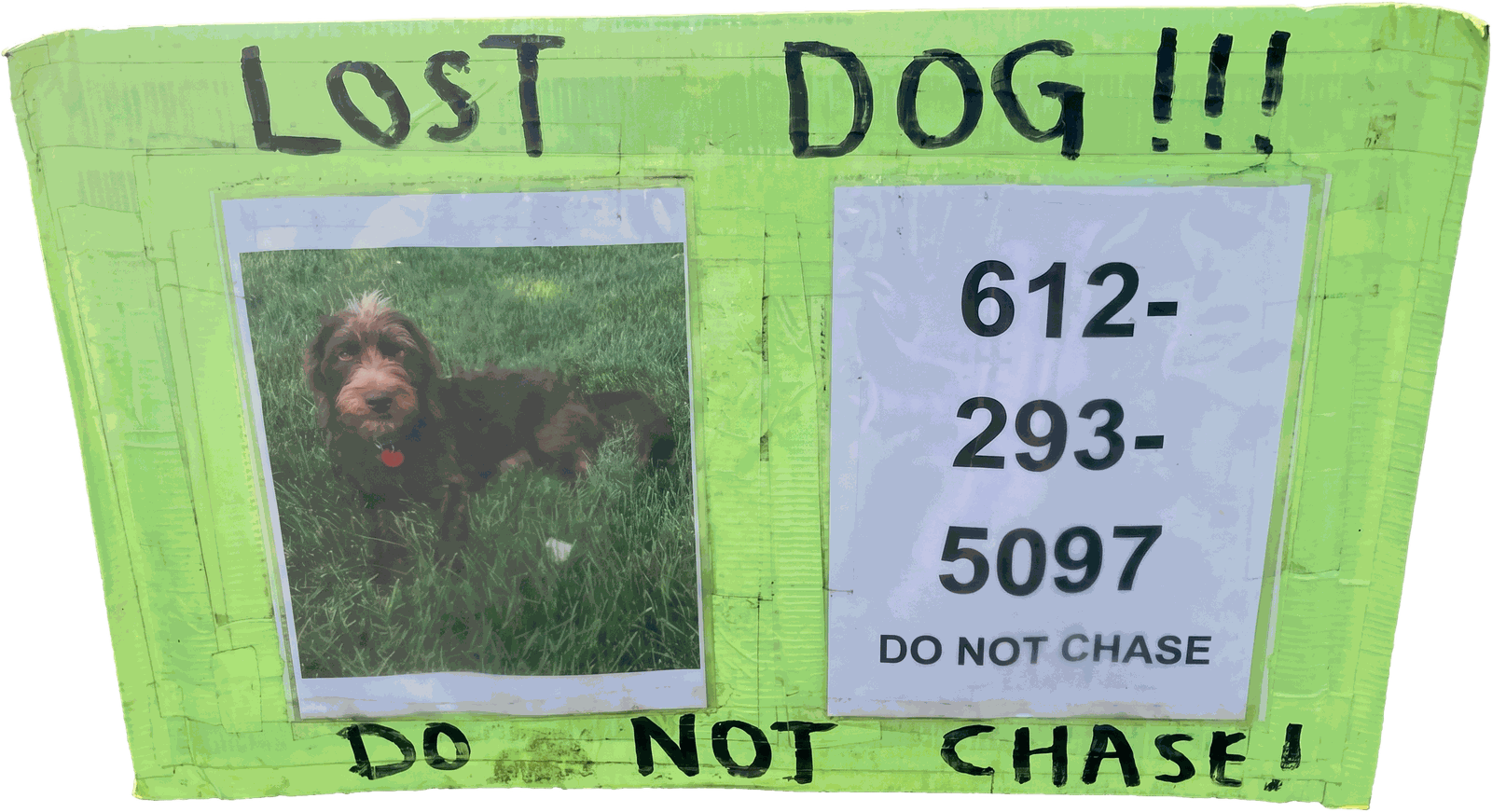 One of the signs posted around the Reynolds Park neighborhood